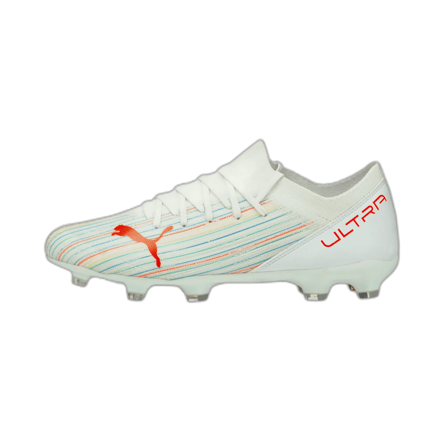 Puma ULTRA 3.2 FG/AG Men's Soccer Cleats White-Red Blast-White