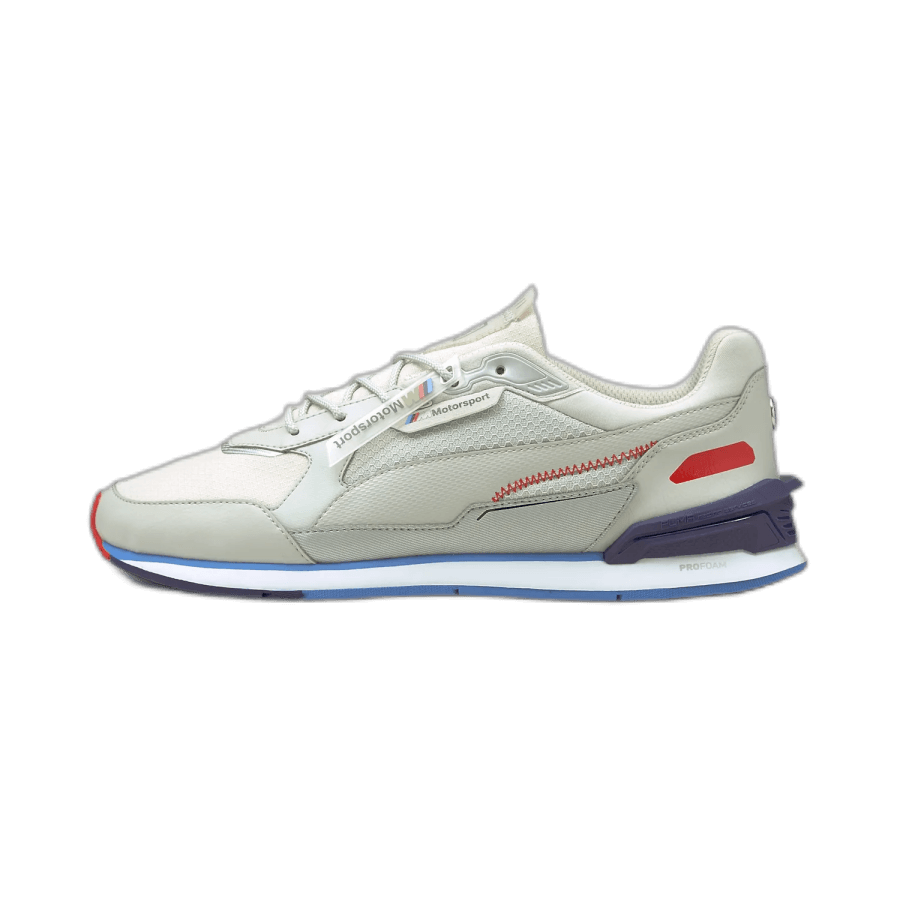 Men's Puma BMW M Motorsport Low Racer Sneakers Gray Violet-Marina-White