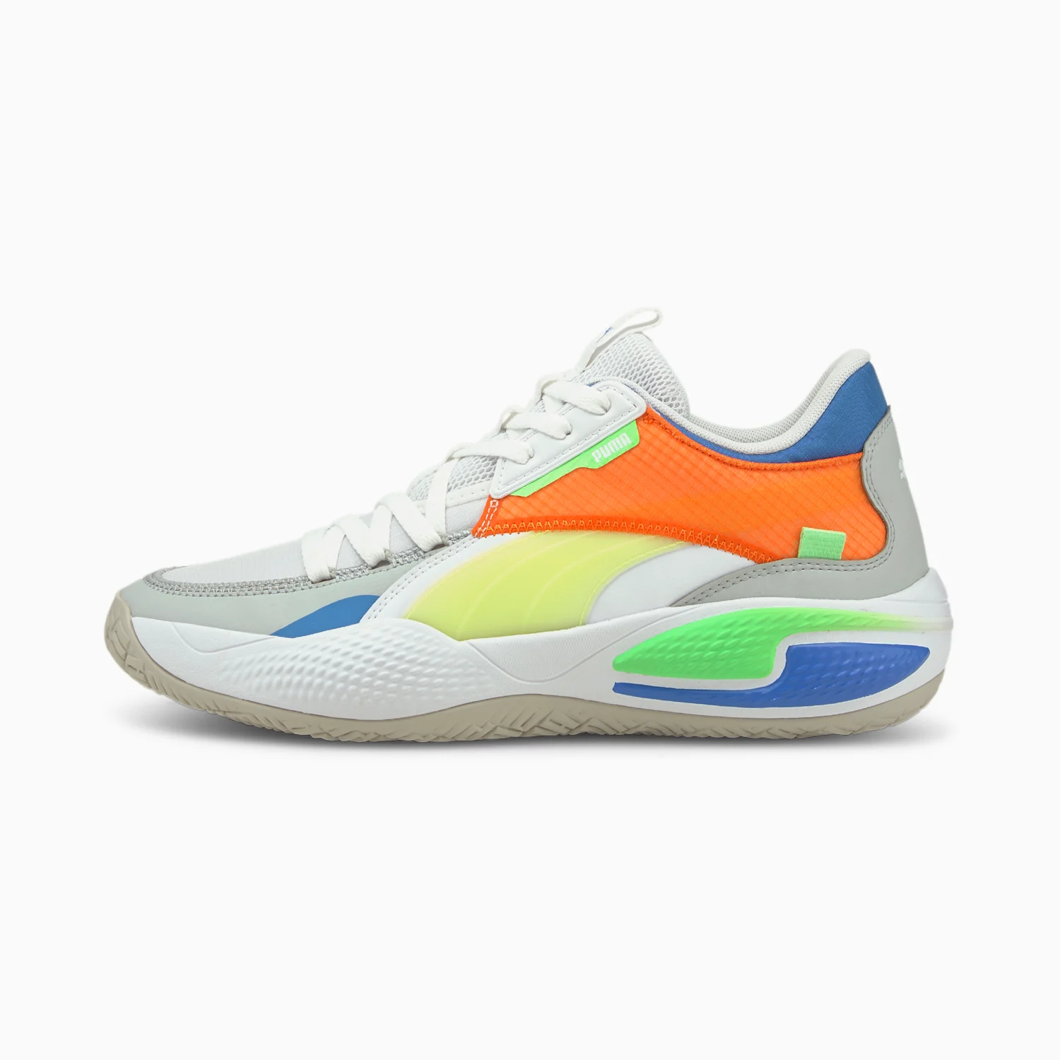 Men's Puma Court Rider Twofold Basketball Shoes Puma White-Palace Blue Men's Puma Court Rider Twofold Basketball Shoes Puma White-Palace Blue