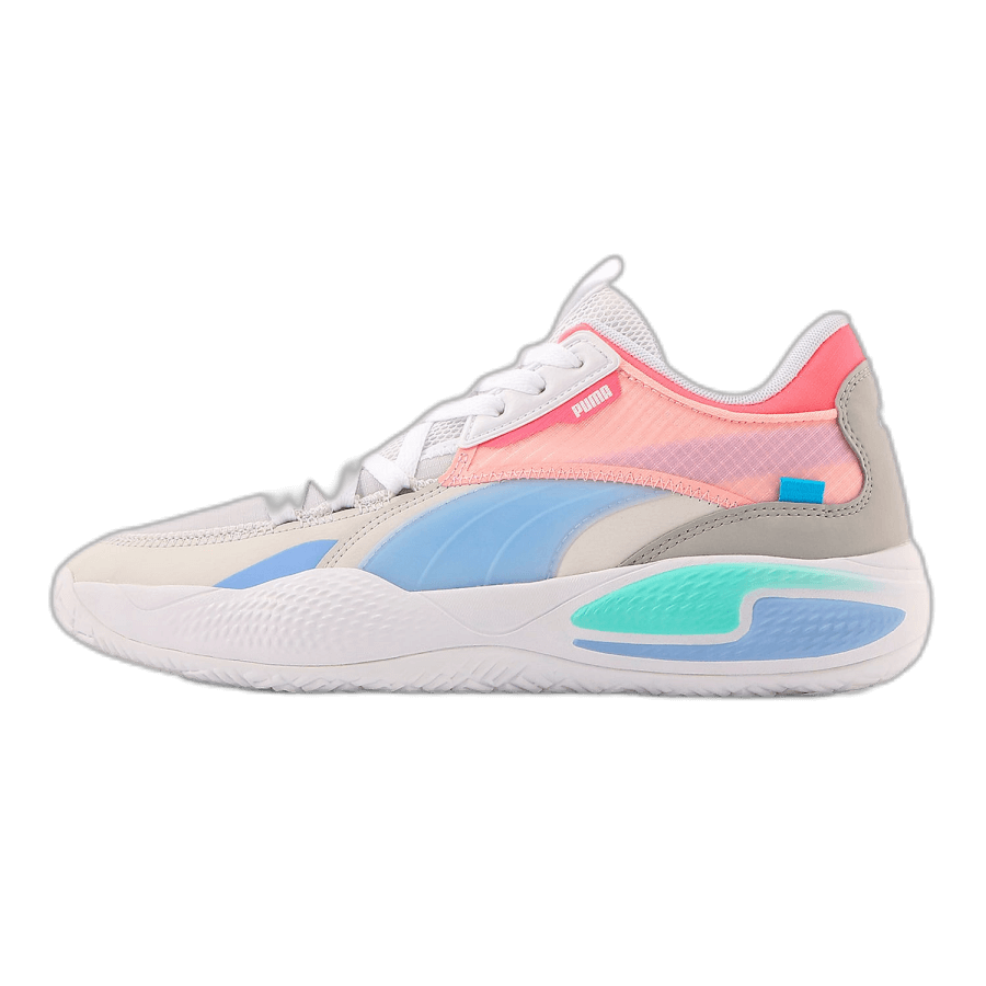 Men's Puma Court Rider Twofold Basketball Shoes Nimbus Cloud-Elektro Purple