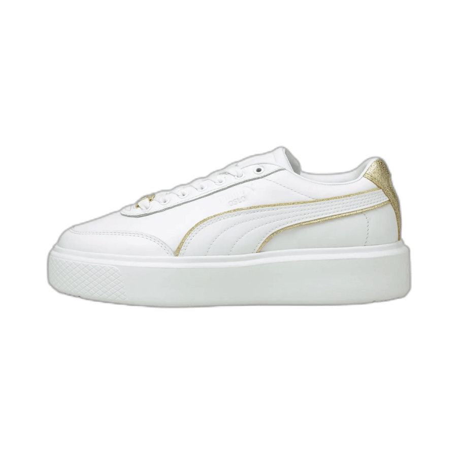Women's Puma Oslo Maja Metal Sneakers White-Puma Team Gold