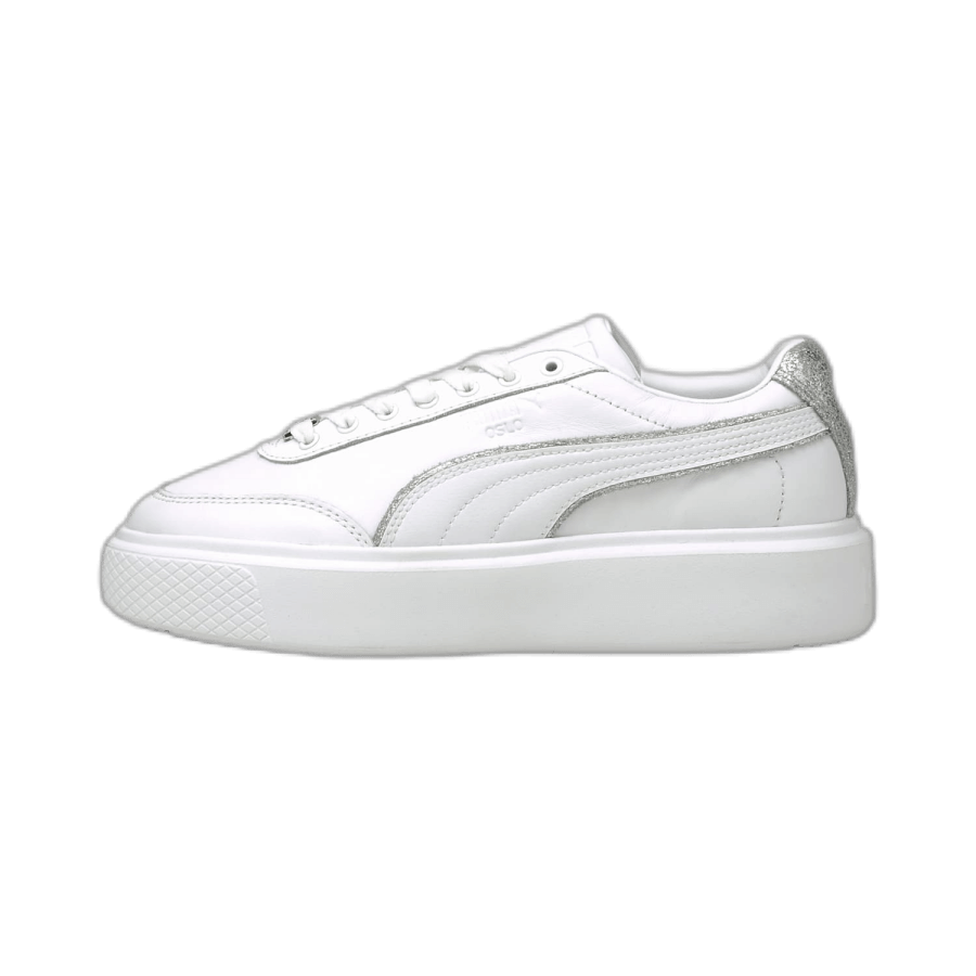 Women's Puma Oslo Maja Metal Sneakers White-Puma Aged Silver