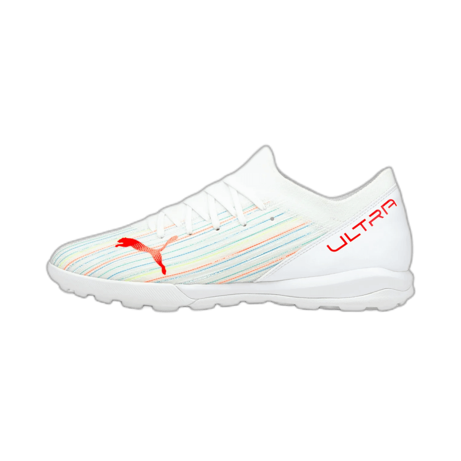 Men's Puma Soccer Shoes ULTRA 3.2 TT White-Red Blast-White