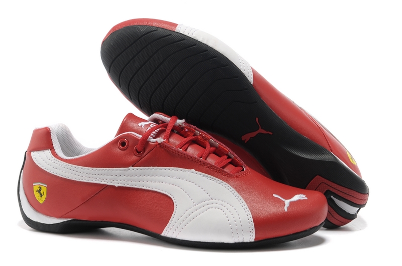 Ferrari Future Cat Leather Trainers Puma Red / White