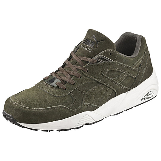 Puma R698 SUEDE SNEAKERS forest night-white
