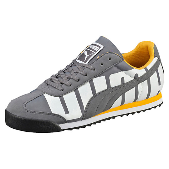 Puma ROMA BIG LOGO SNEAKERS steel gray-white-gold fusion