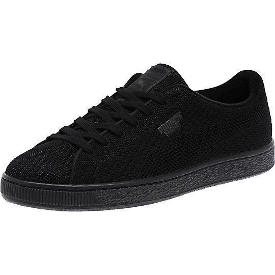 PUMA BASKET KNIT MESH SNEAKERS black-dark shadow