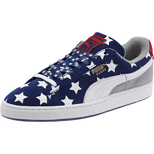 Puma AMERICANA SUEDE SNEAKERS twilight blue-white-high risk red