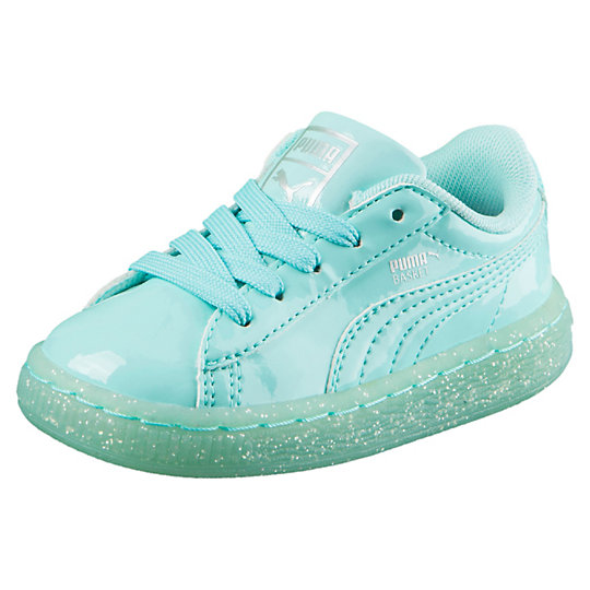 Puma Basket Patent Iced Glitter Kids Sneakers