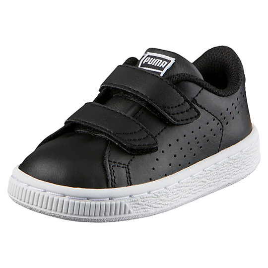 Puma Basket Classic Strap B&W Kids Shoes
